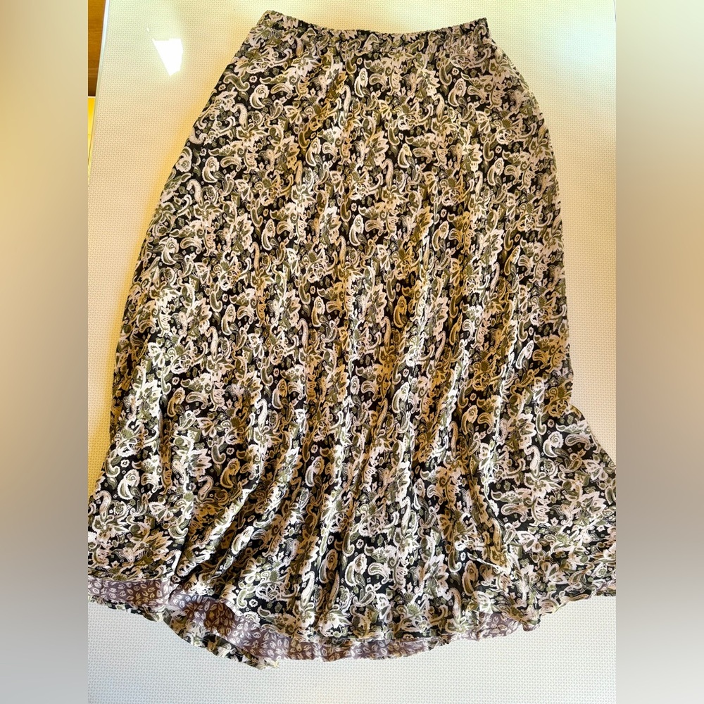 Vintage Reversible Floral Paisley Midi Skirt